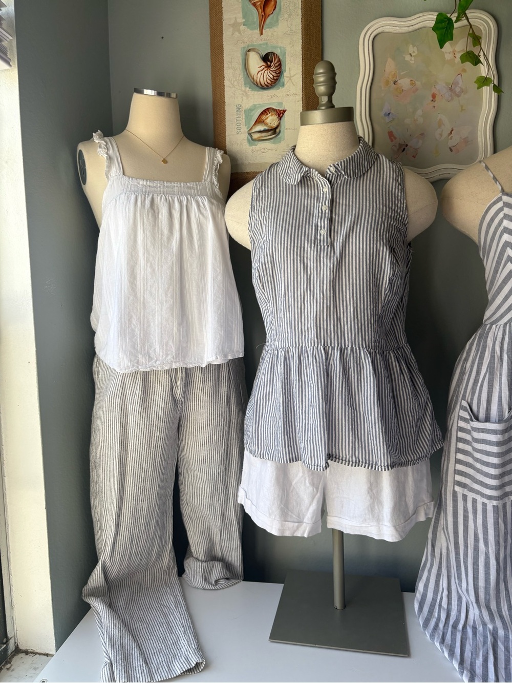 Stripes Bundle - Pants, tank top, collared shirt, shorts